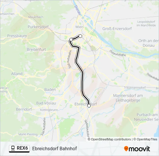 REX6 Train Line Map