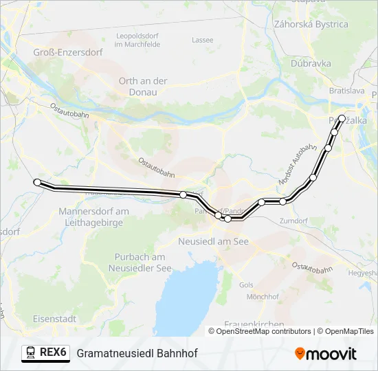 REX6 Train Line Map