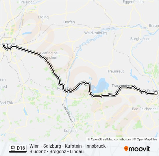D16 Train Line Map