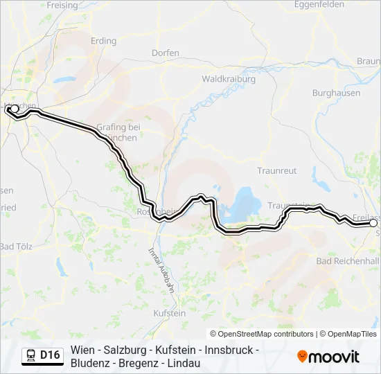 D16 Train Line Map
