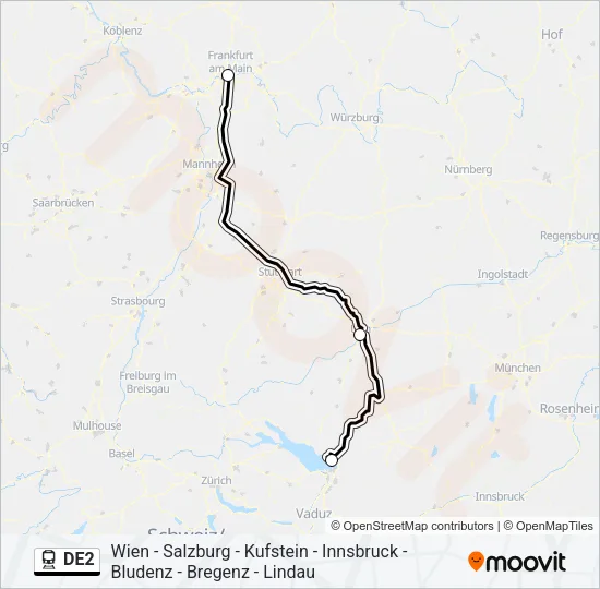 DE2 Train Line Map