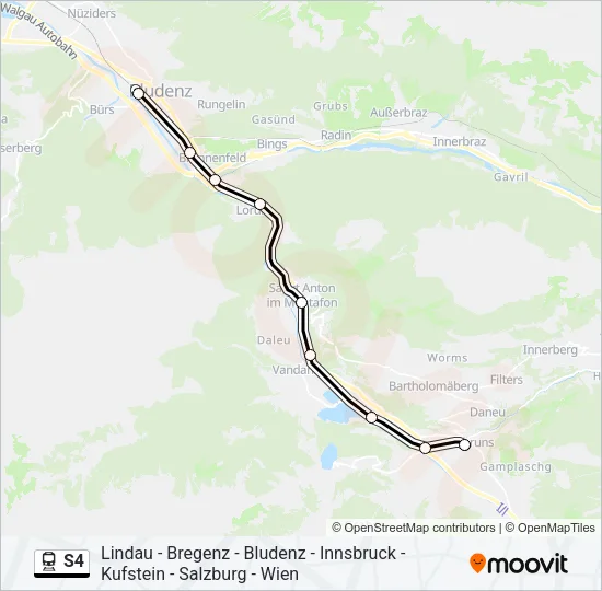 S4 Train Line Map