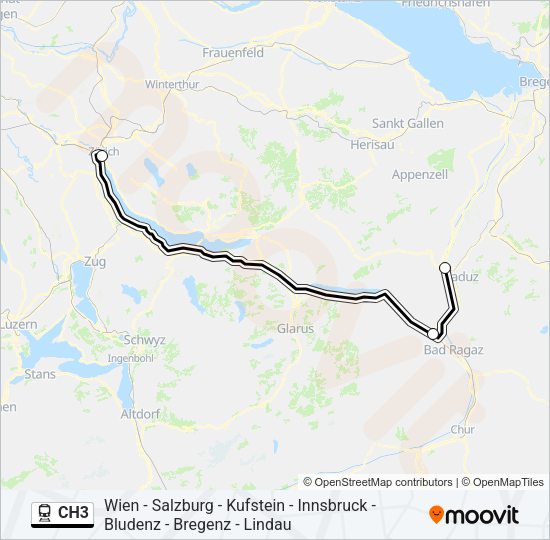 CH3 Train Line Map