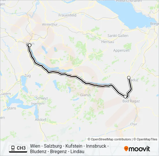 CH3 Train Line Map