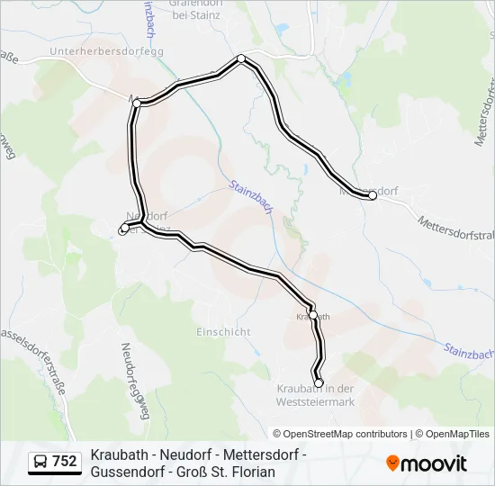 752 Bus Line Map