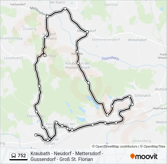 752 Bus Line Map