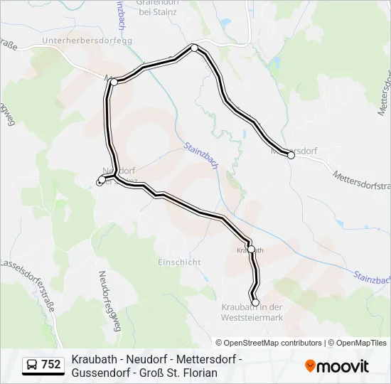 752 Bus Line Map