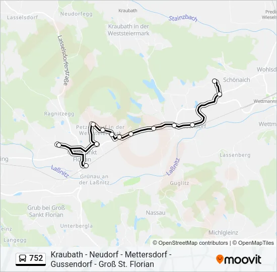 752 Bus Line Map