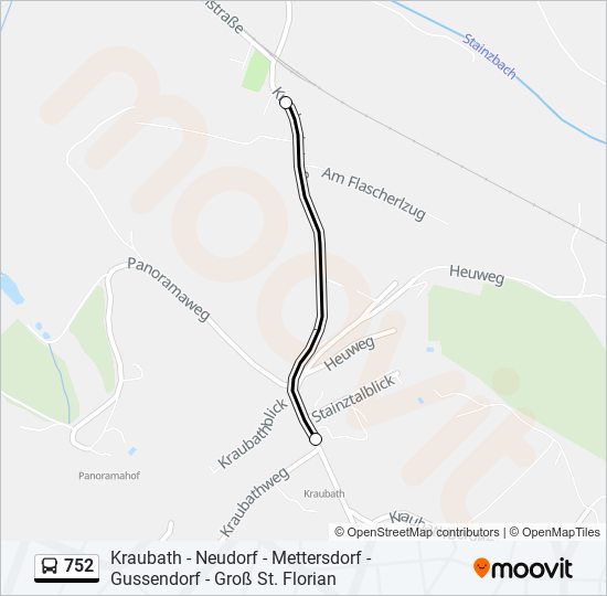 752 bus Line Map