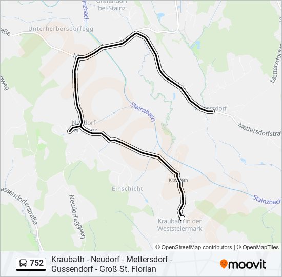 752 bus Line Map