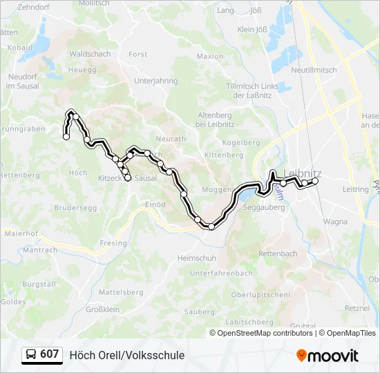 607 Bus Line Map