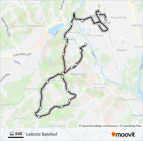 608 Bus Line Map