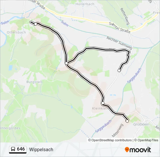 646 Bus Line Map