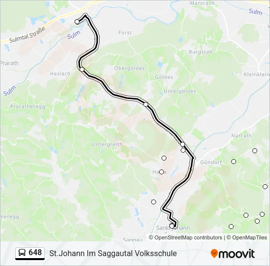 648 Bus Line Map