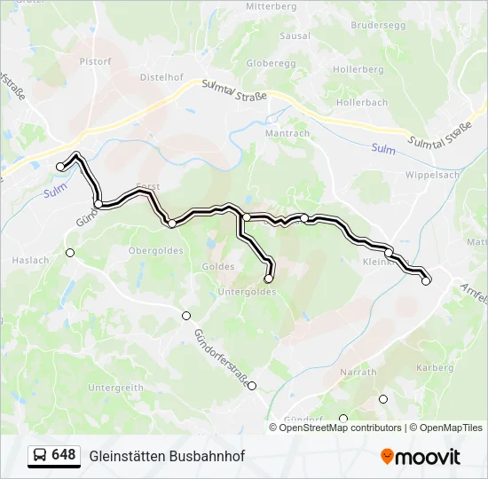 648 Bus Line Map