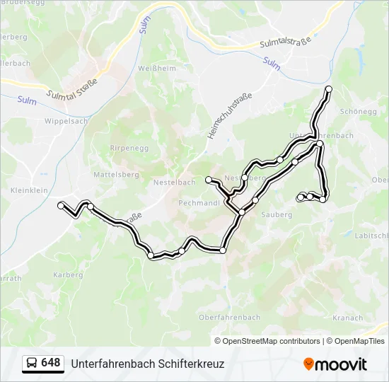 648 Bus Line Map
