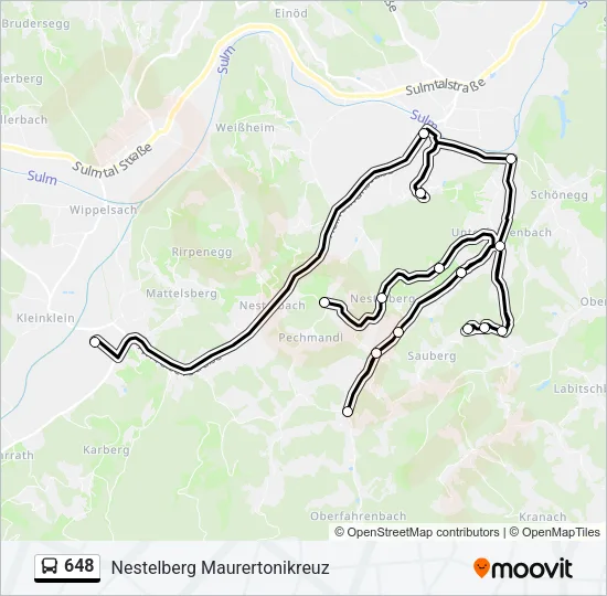 648 Bus Line Map