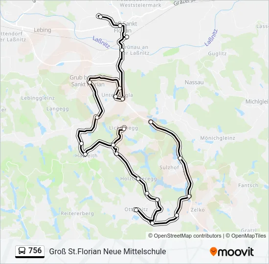 756 Bus Line Map