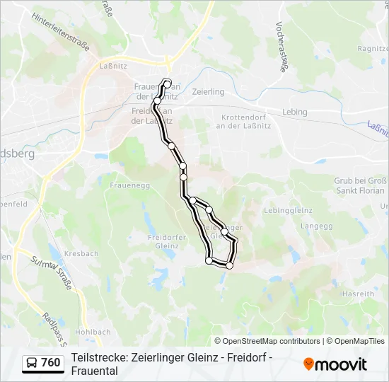 760 Bus Line Map