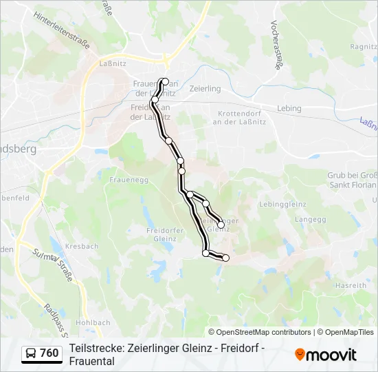 760 Bus Line Map