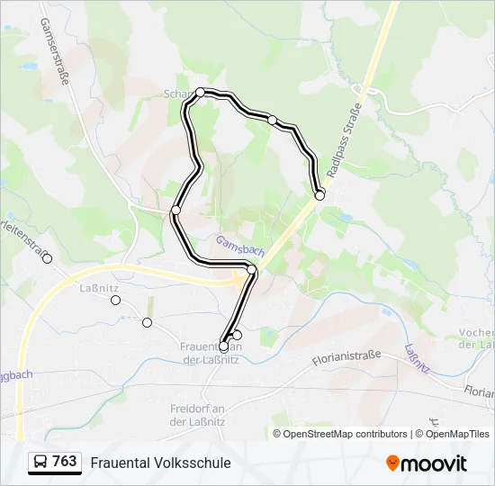 763 Bus Line Map