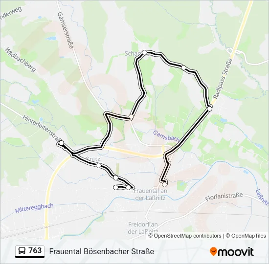 763 Bus Line Map