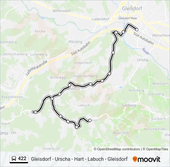422 Bus Line Map