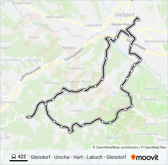 422 Bus Line Map