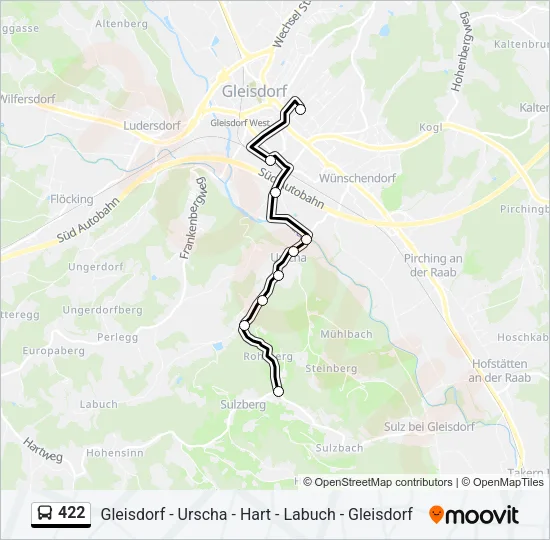 422 Bus Line Map