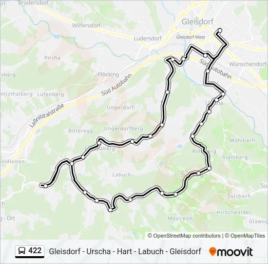 422 Bus Line Map