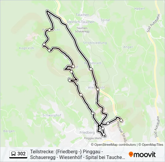 302 Bus Line Map