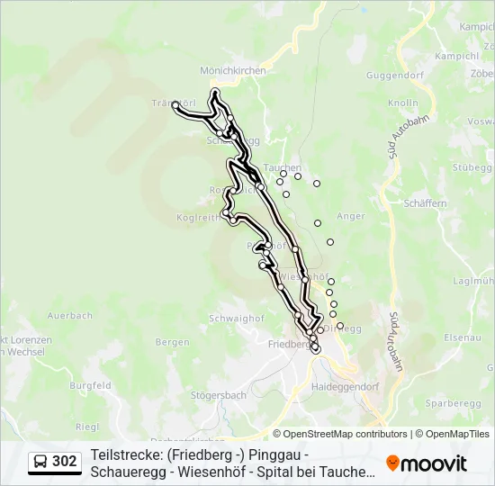 302 Bus Line Map