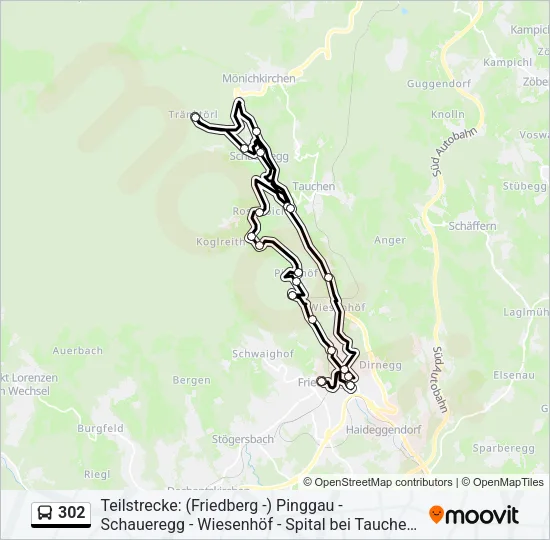 302 Bus Line Map