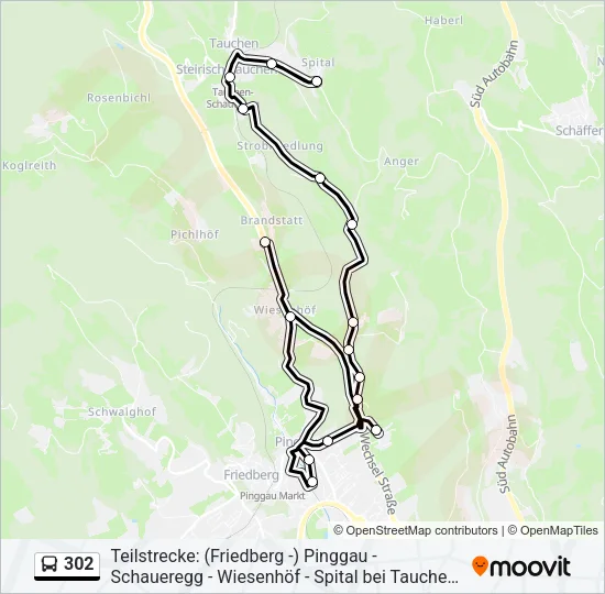 302 Bus Line Map