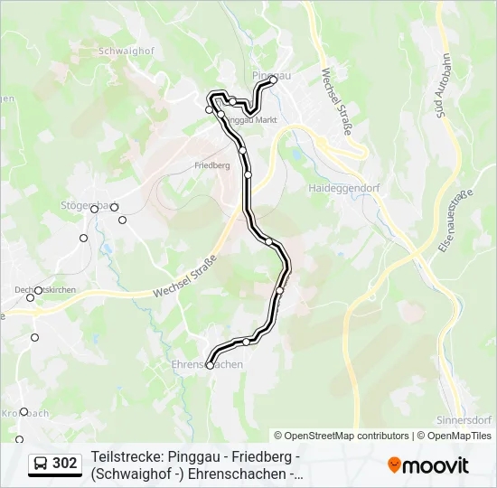 302 Bus Line Map
