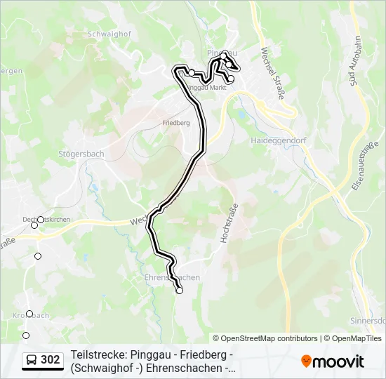 302 Bus Line Map