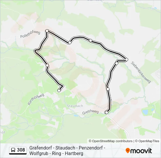 308 Bus Line Map