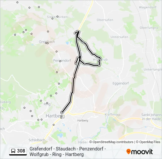 308 Bus Line Map
