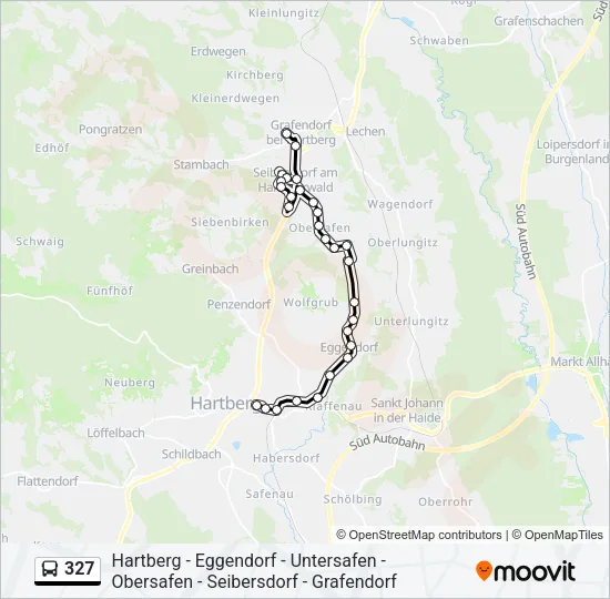 327 Bus Line Map