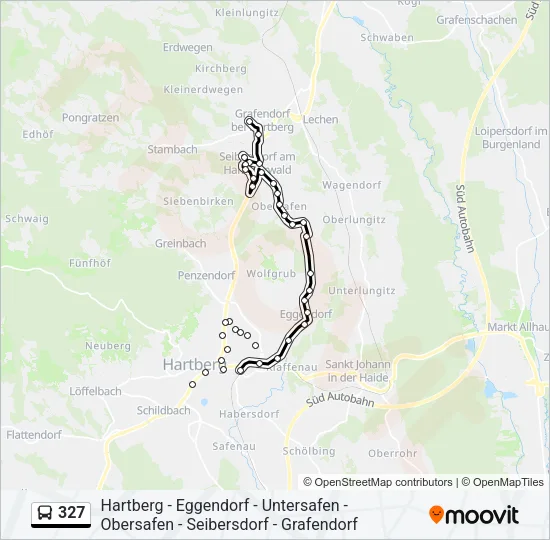 327 Bus Line Map
