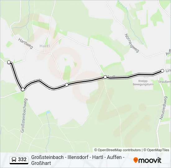 332 Bus Line Map