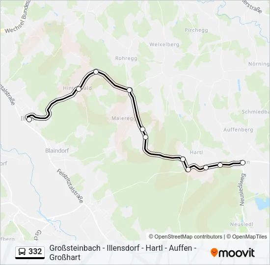 332 Bus Line Map