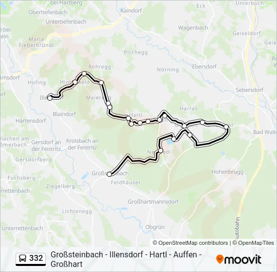 332 Bus Line Map
