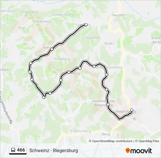 466 Bus Line Map