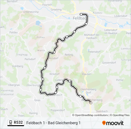 R532 Train Line Map