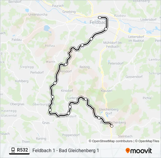 R532 Train Line Map