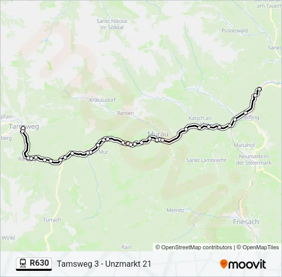 R630 Train Line Map
