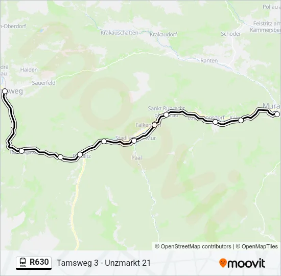 R630 Train Line Map