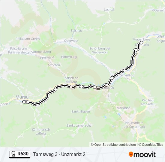 r630 Route: Schedules, Stops & Maps - Murau (Updated)