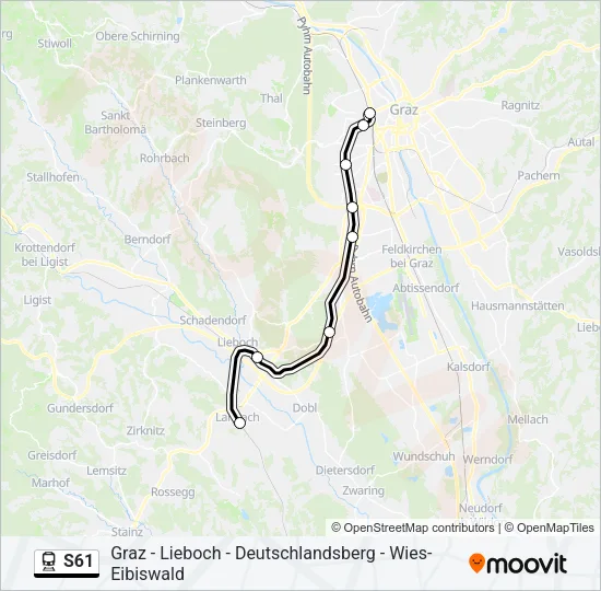 S61 Train Line Map